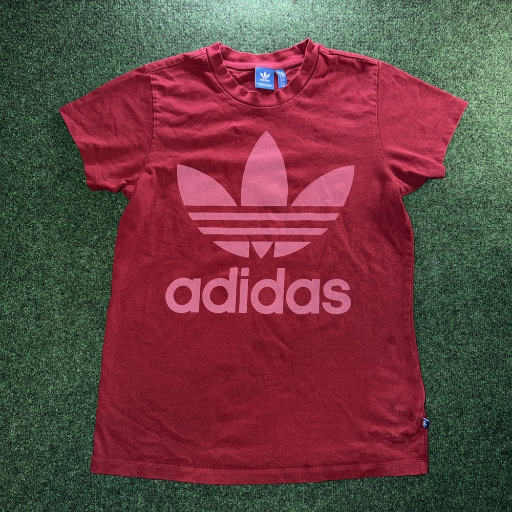 Adidas Graphic T Shirt Women's XS Burgundy T
